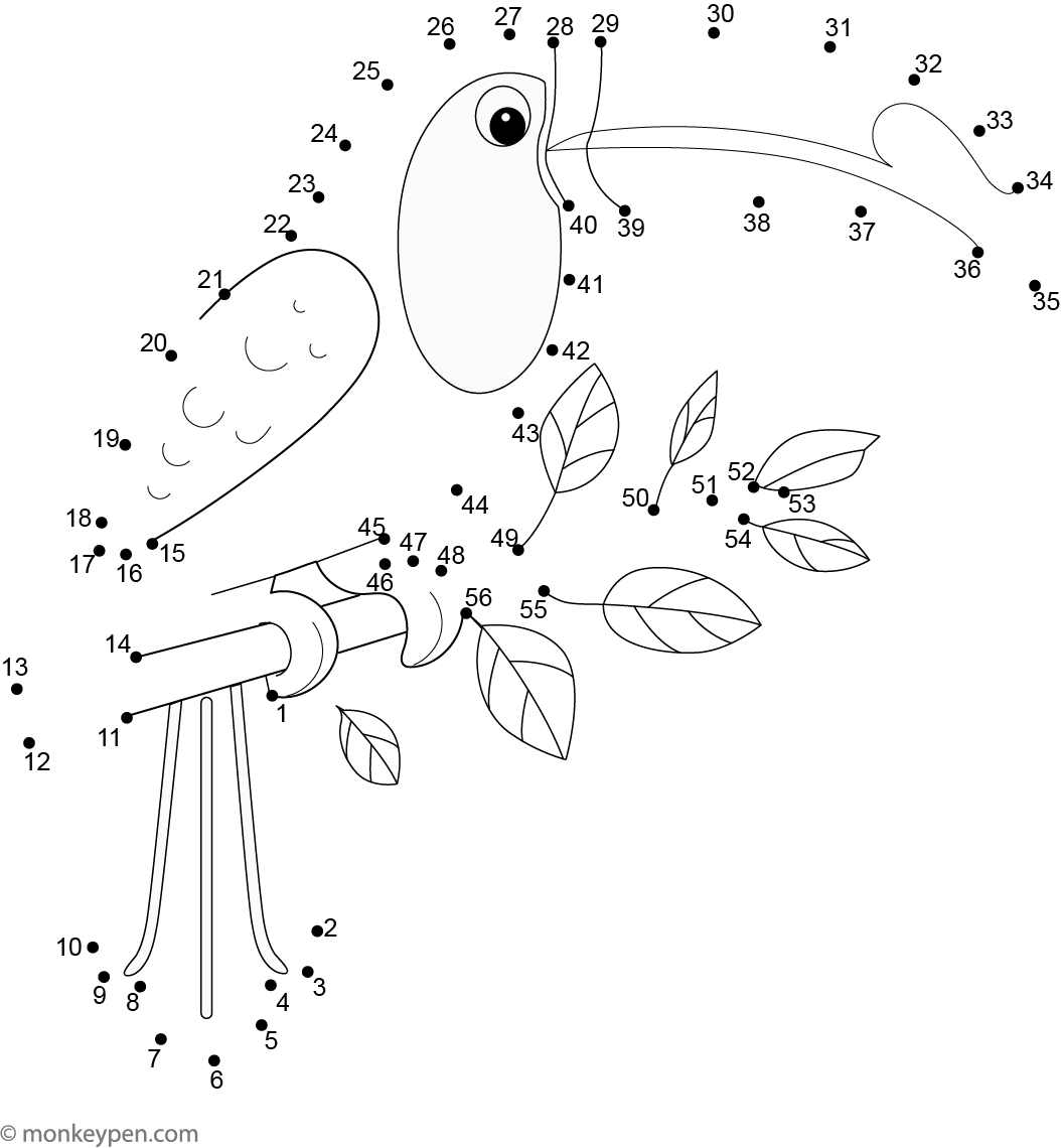 Toucan | Free Printable Dot-to-Dot Worksheet for Kids