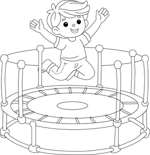 Trampoline coloring page – fun and educational printable for children