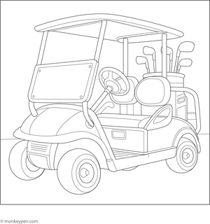 Golf Cart Coloring Page
