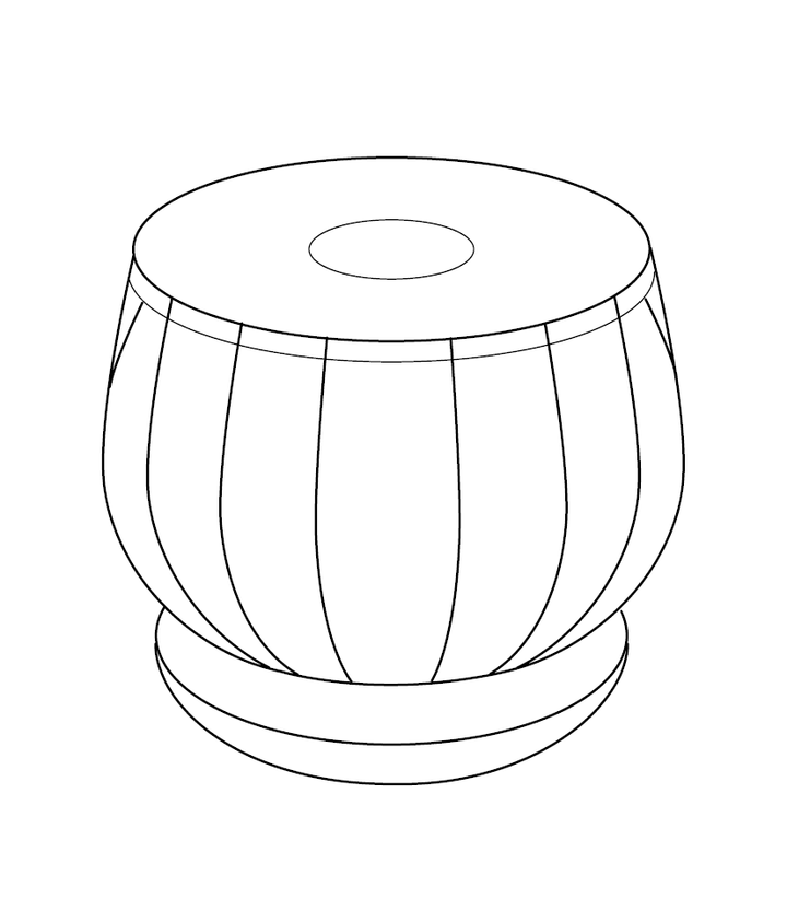 Tabla Coloring Picture – Free Printable PDF for Kids