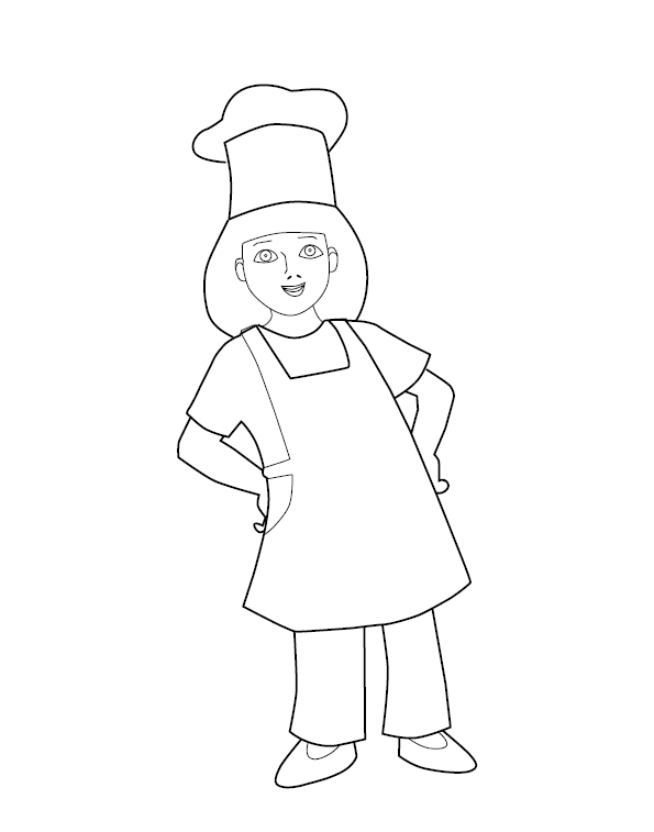 Chef Coloring Page 