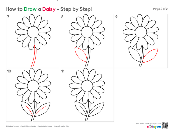 How to Draw a Daisy – Step-by-Step Flower Drawing for Kids