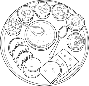 Indian Food coloring page – food-themed printable activity for kids