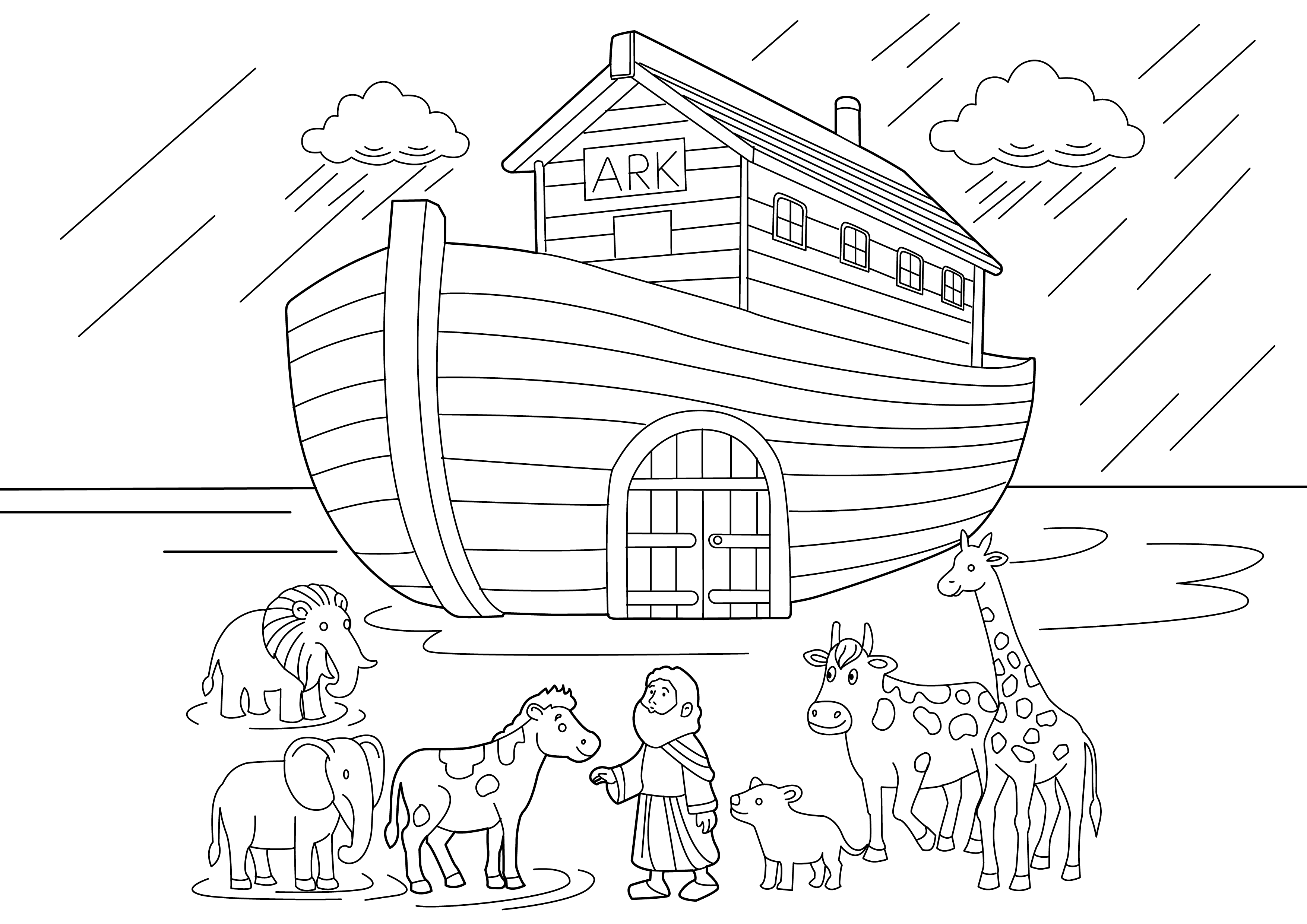 Noah's Ark Colouring Sheet