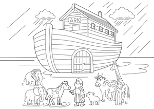 Noahs Ark Drawing coloring page – fun and educational printable for children