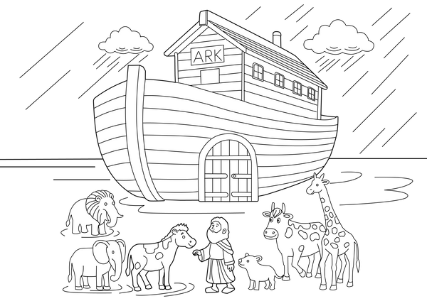 Noahs Ark Drawing coloring page – fun and educational printable for children
