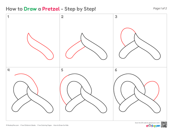 How to Draw a Pretzel – Simple Step-by-Step Food Drawing for Kids