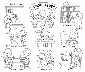 School Club coloring page – educational printable for children