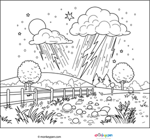 Thunderstorm Coloring Page