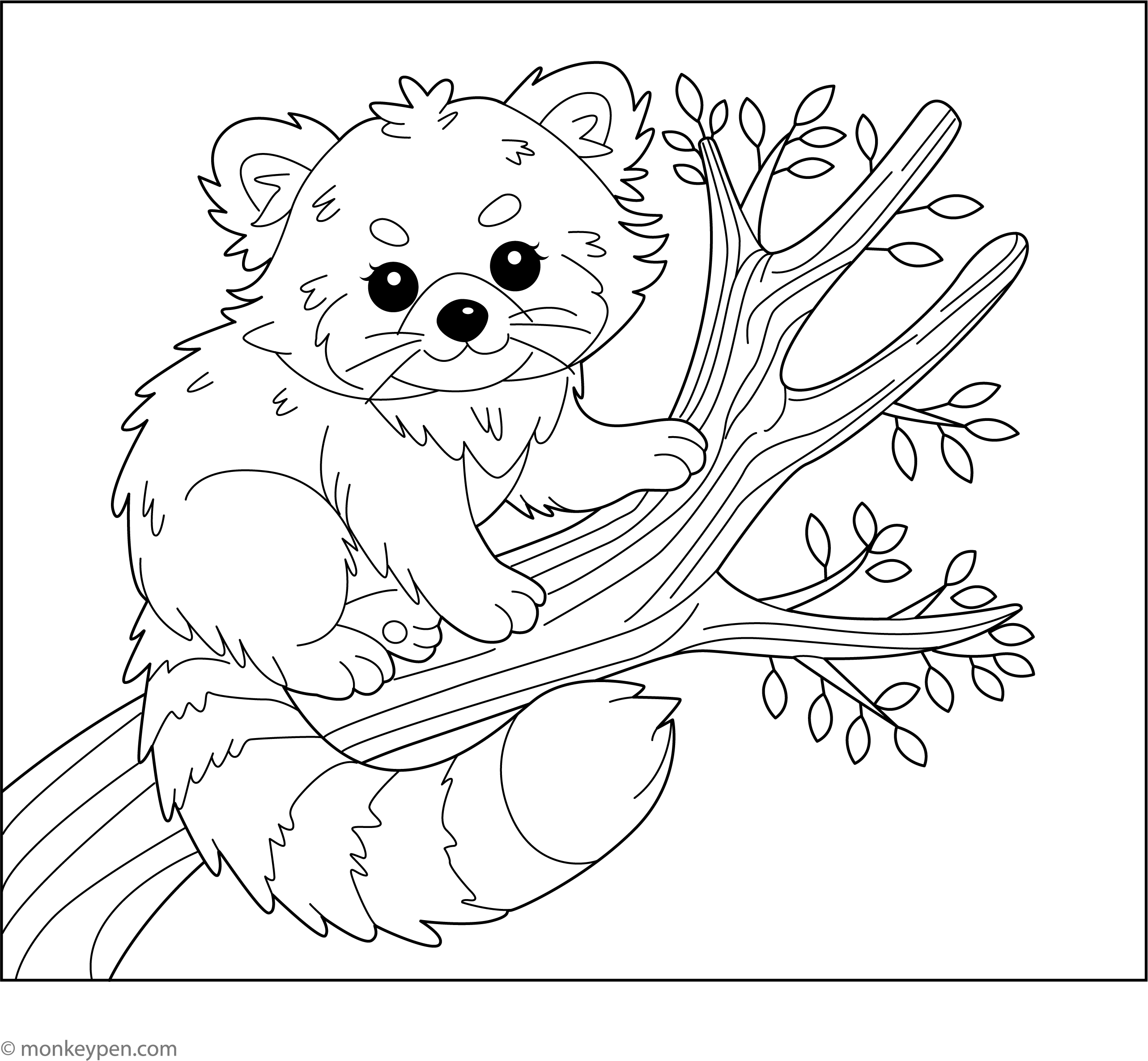 Red Panda Coloring Page Printable