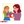 Downloadable color-by-number worksheet of a girl giving a gift to her mother, with numbered areas for outfits, gift, and background.