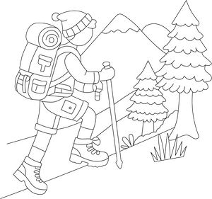 Hiking coloring page – fun and educational printable for children