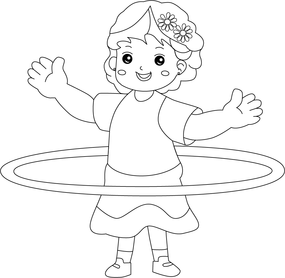 Hoops Colour In Hula Hoop Coloring Page - Free Coloring Page Printable