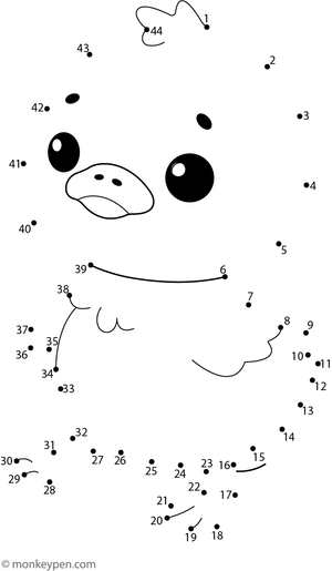 Printable dot-to-dot worksheet of a cute baby duckling for children to connect and color.