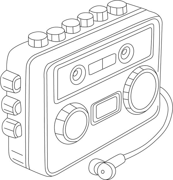 Walkman coloring page – fun and educational printable for children