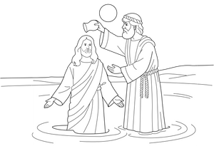 Baptism Of Jesus coloring page – fun and educational printable for children