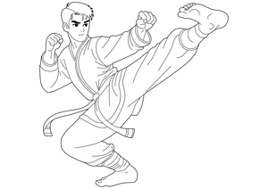 Chinese Martial Art Kung Fu coloring page – fun and educational printable for children