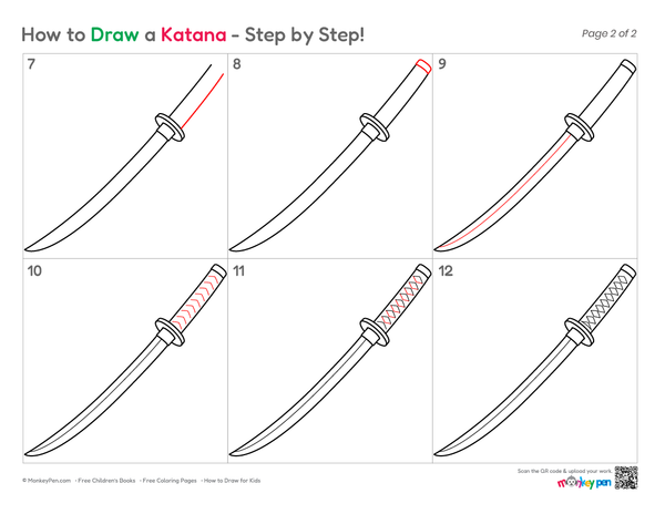 How to Draw a Katana – Easy Step-by-Step Sword Drawing for Kids