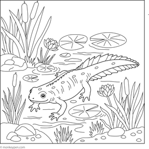 Printable Newt Coloring Picture for Children