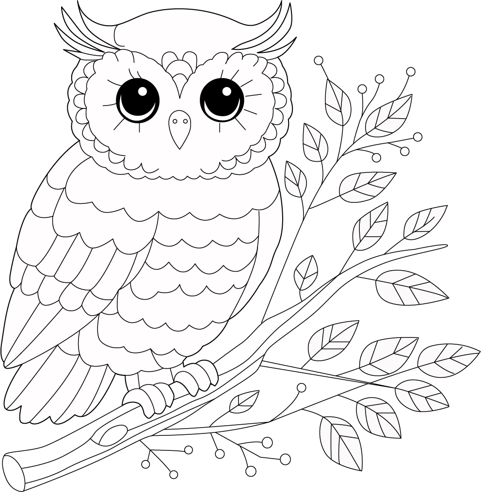 owl-coloring-page-for-children for Free Printable Pictures For Kids Owl Coloring Page For Children for Free Printable Pictures For Kids