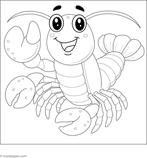 Lobster Giving a Thumbs Up Coloring Page – fun and educational printable for children