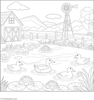 Pond Life Coloring Page – fun and educational printable for children