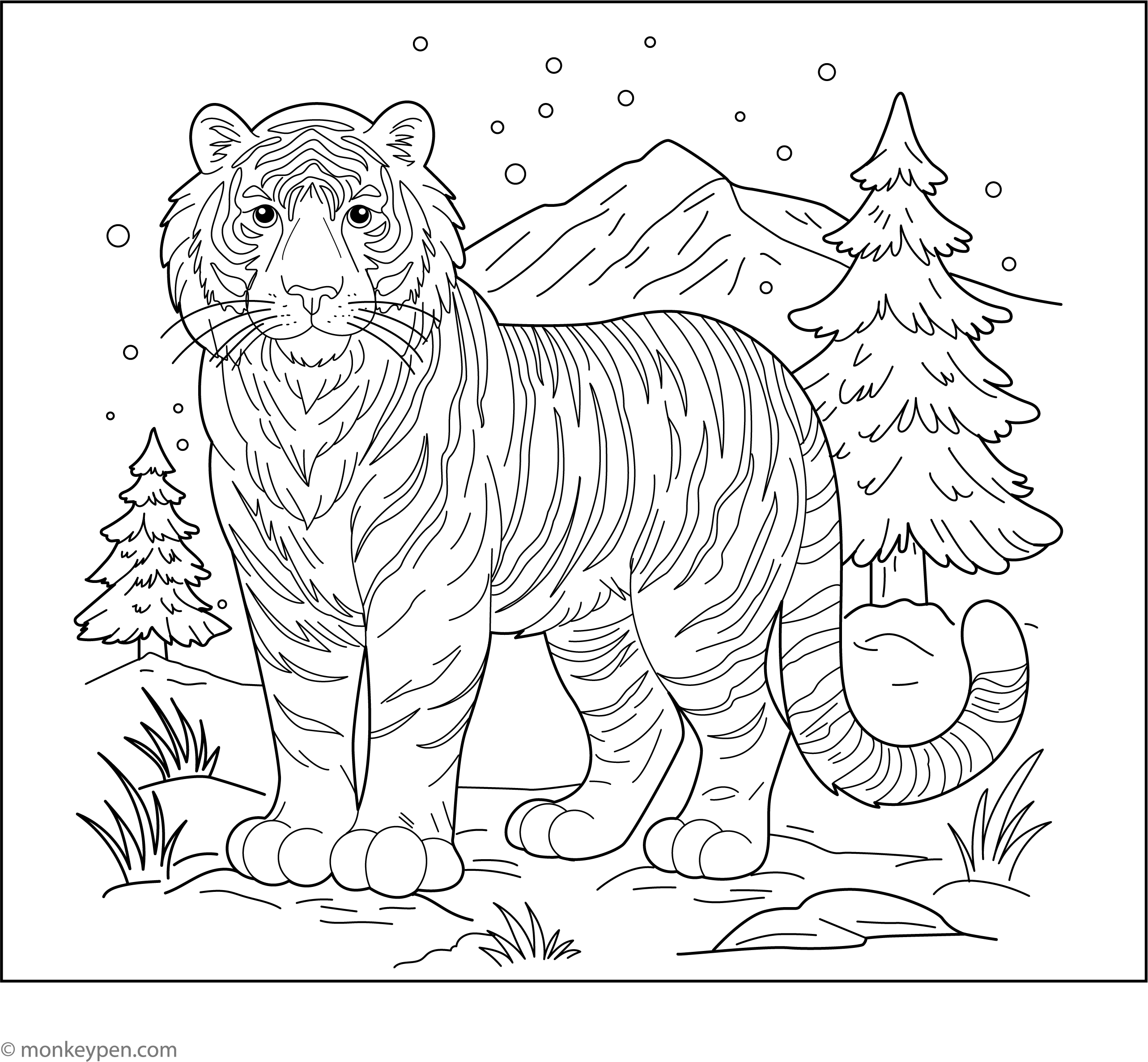 Siberian Tiger Coloring Page Siberian tiger coloring page