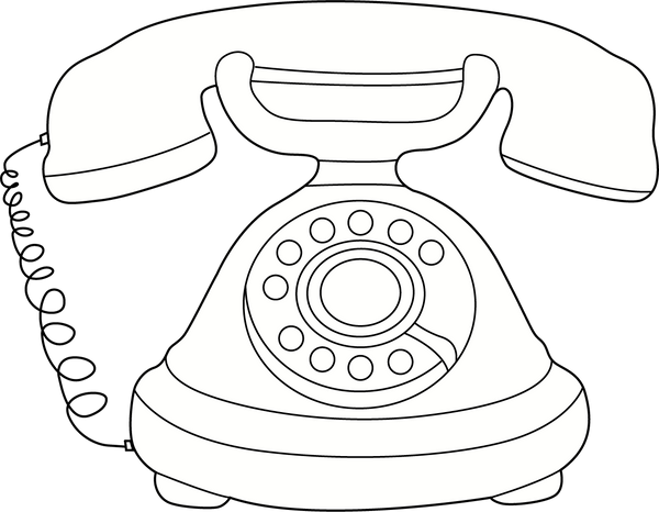 Vintage Telephone coloring page – fun and educational printable for children