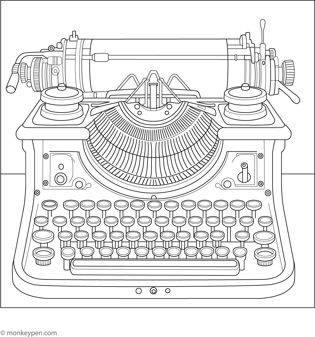 Typewriter Coloring Page Free Printable Coloring Pages