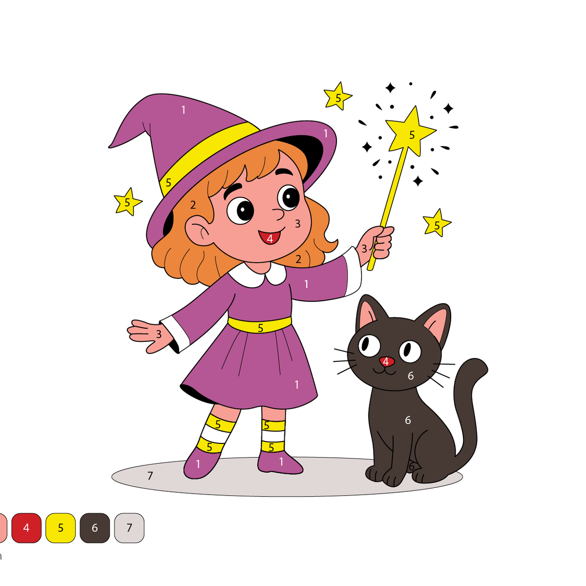 Casting a Spell Color by Number – Magical Coloring Activity Download