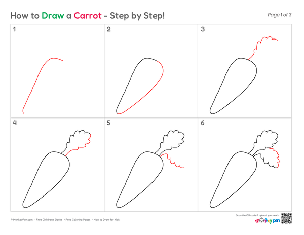 Simple carrot sketch for beginners