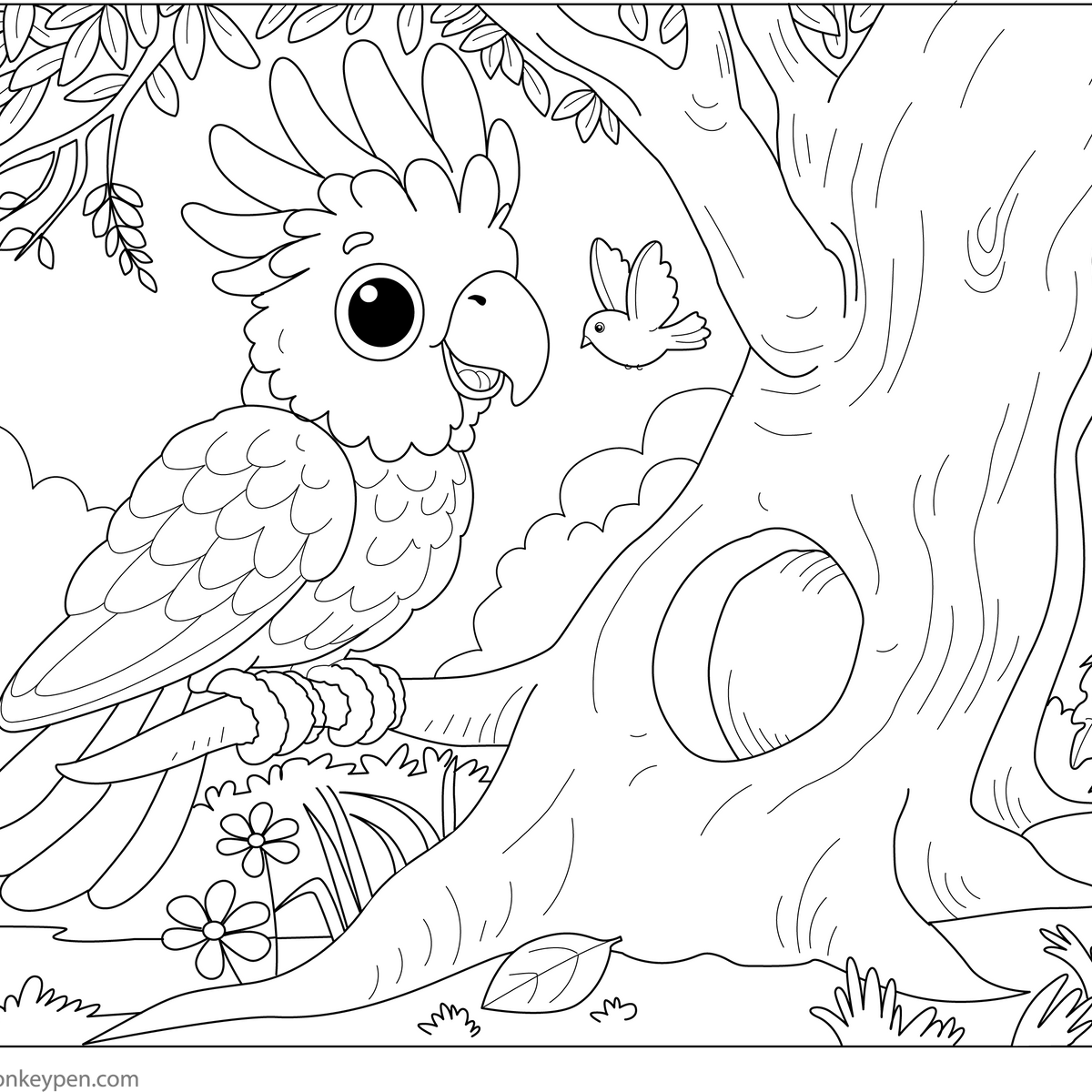 Free Printable Cockatoos Coloring Book