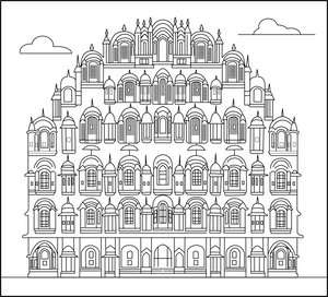 Hawa Mahal coloring page – fun and educational printable for children