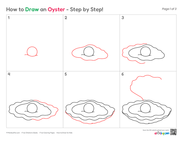 How to Draw an Oyster – Step-by-Step Sea Life Drawing for Kids