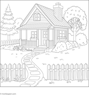 Yard House Coloring Page – fun and educational printable for children
