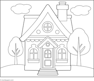 Yard House Coloring Page