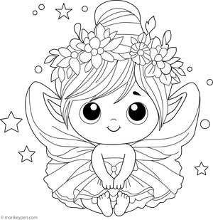 Cute Little Fairy Coloring Page