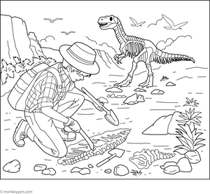 Dinosaur Fossil Coloring Page