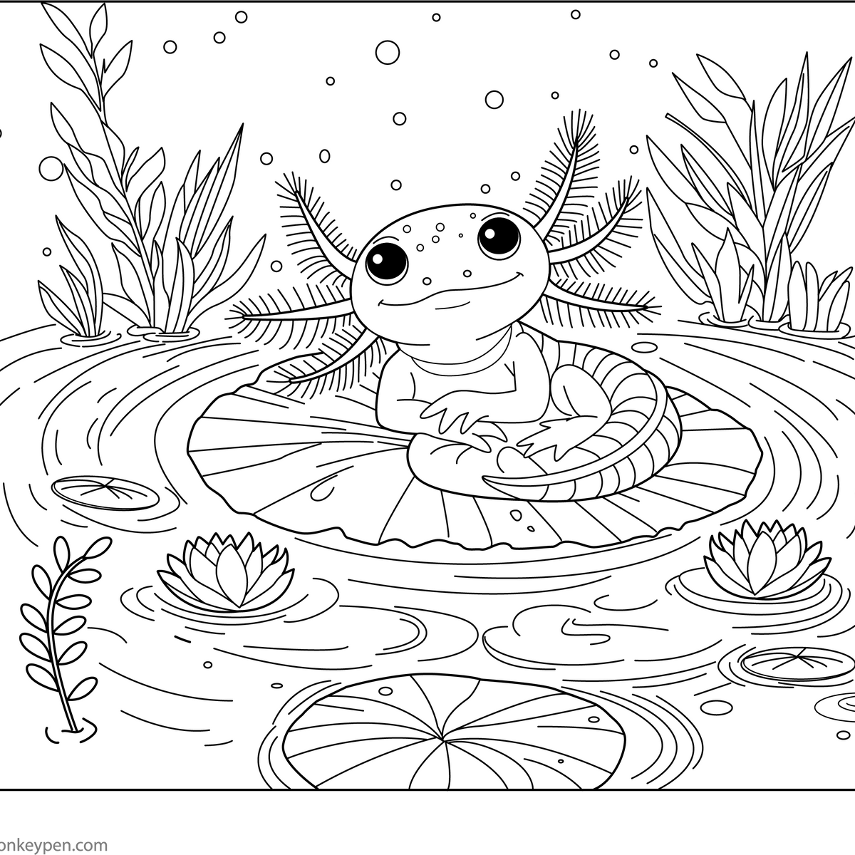 Axolotls Coloring Book | Fun Free Printable for Kids