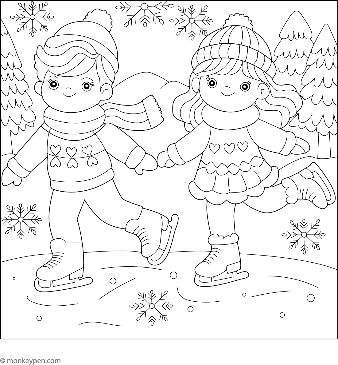 Ice Rink Coloring Pages Ice Skating Coloring Page – Free PDF for Kids to Print