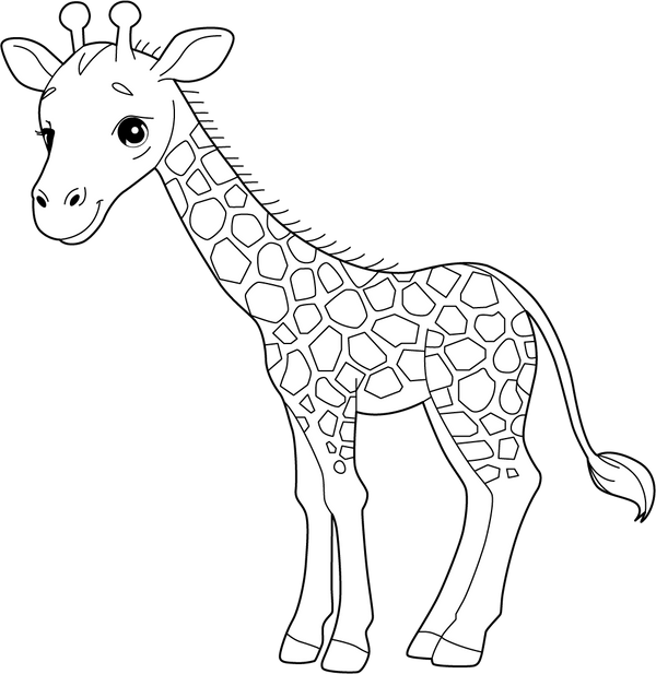 Giraffe coloring page – fun and educational printable for children