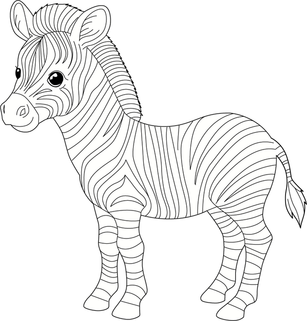 Zebra coloring page – printable animal drawing for children