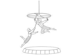 Trapeze Artists coloring page – fun and educational printable for children