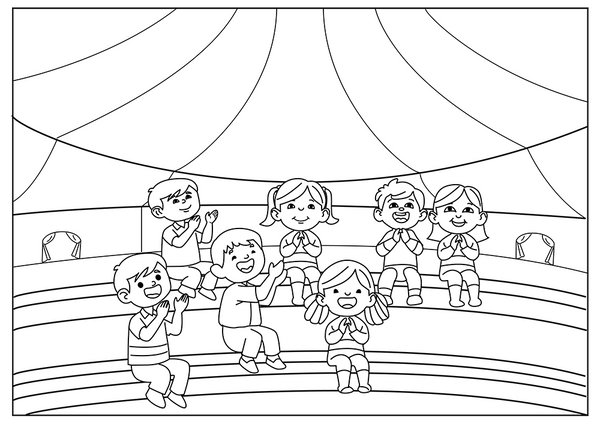 Circus Audience coloring page – fun and educational printable for children