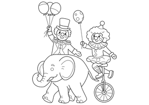 Circus Parade coloring page – fun and educational printable for children