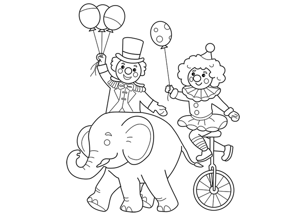 Circus Parade coloring page – fun and educational printable for children