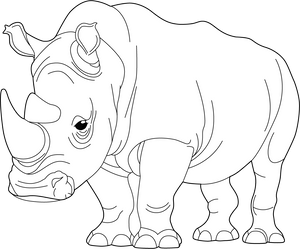 Rhino coloring page – fun and educational printable for children