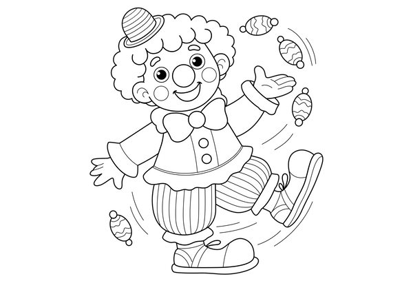 Clowns coloring page – fun and educational printable for children