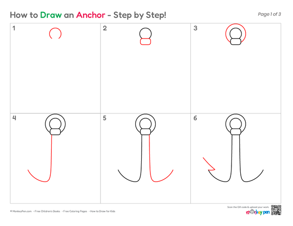 How to Draw an Anchor – Step-by-Step Nautical Drawing for Kids