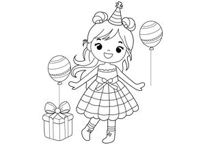 Birthday Outfit coloring page – fun and educational printable for children